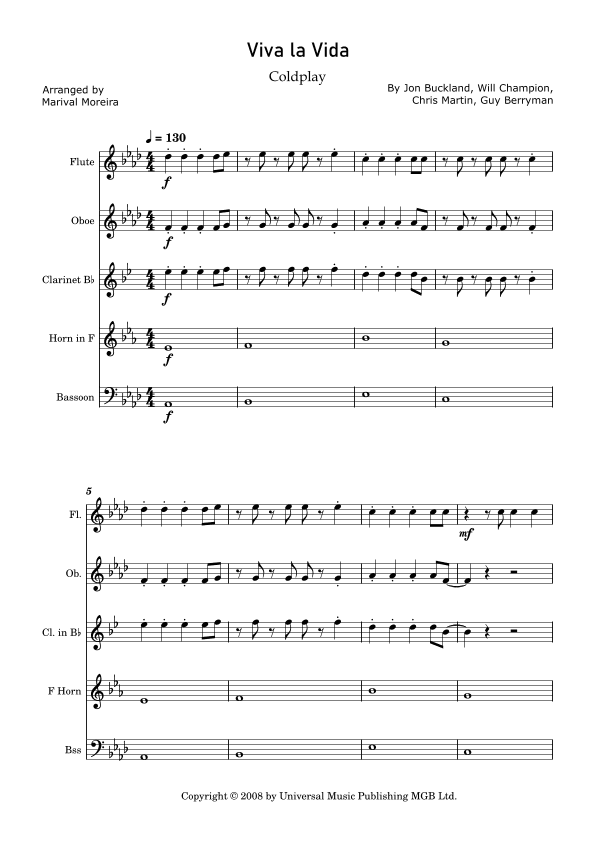 Viva La Vida (arr. Marival Moreira)