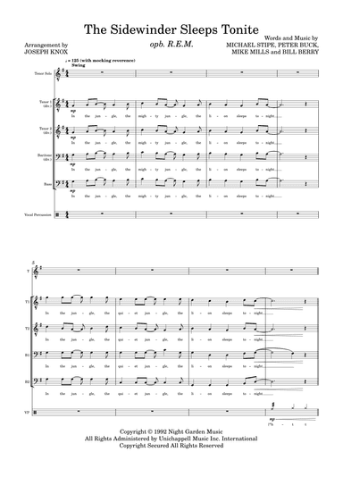 The Sidewinder Sleeps Tonite (arr. Joseph Knox)