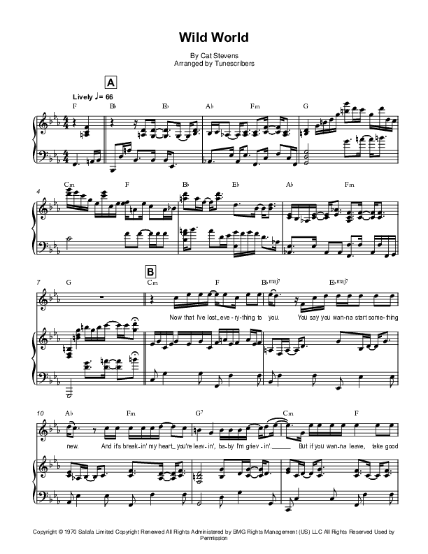 Wild World (arr. Tunescribers)