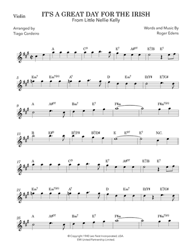 It's A Great Day For The Irish (arr. Tiago Cordeiro)