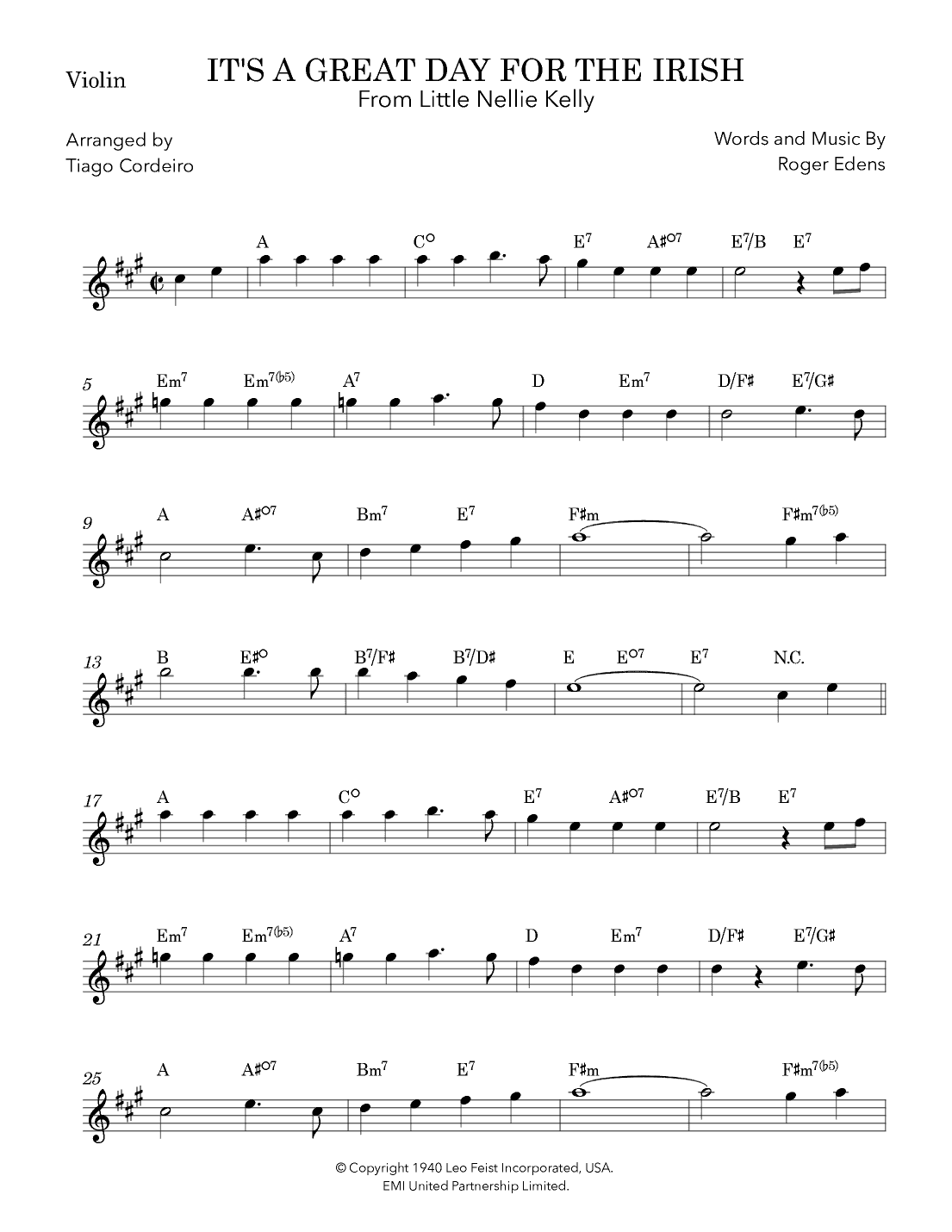 It's A Great Day For The Irish (arr. Tiago Cordeiro)