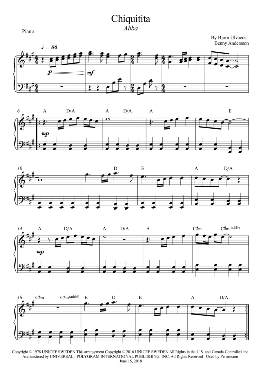 Chiquitita (arr. Wesley S. SIlva)