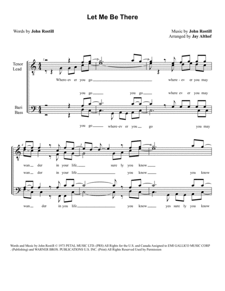 Let Me Be There (arr. Jay Althof)