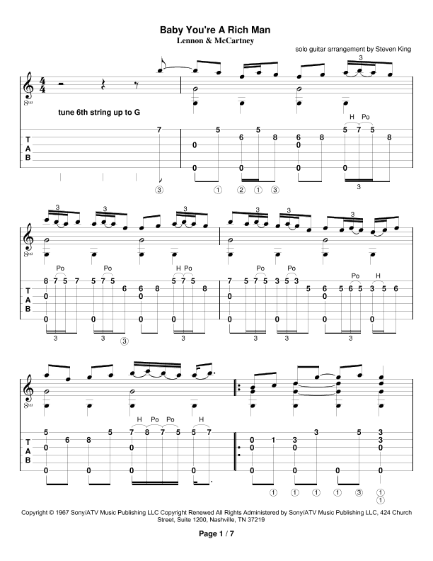 Baby You're A Rich Man (arr. Steven King)