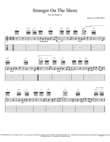 Stranger On The Shore (arr. Enea A.)