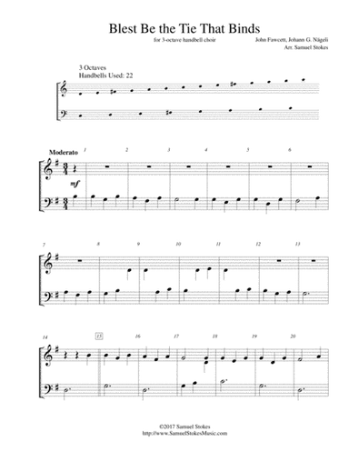 Blest Be the Tie That Binds - for 3-octave handbell choir (arr. Samuel Stokes)