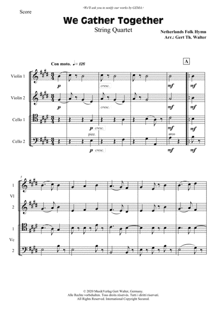 We Gather Together (arr. Gert Th. Walter)