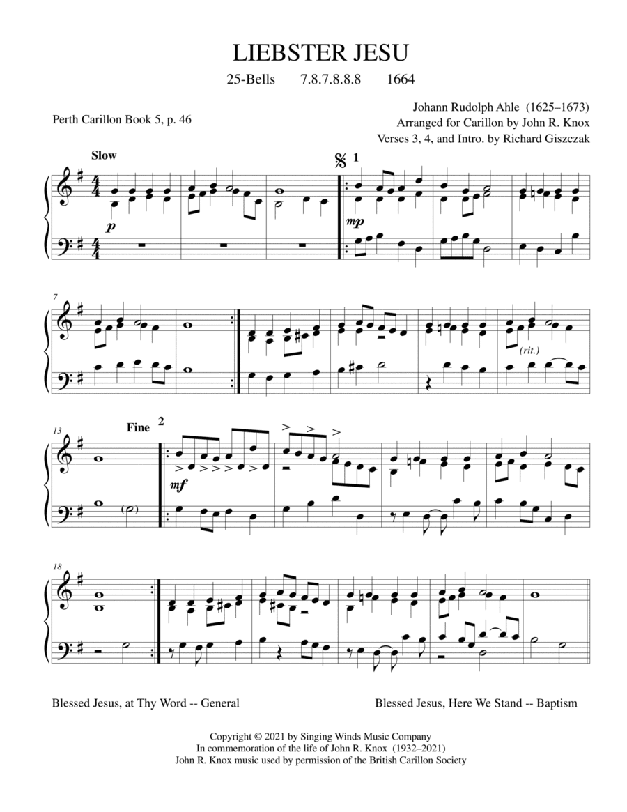 25B. LIEBSTER JESU (arr. John R. Knox & Richard Giszczak)
