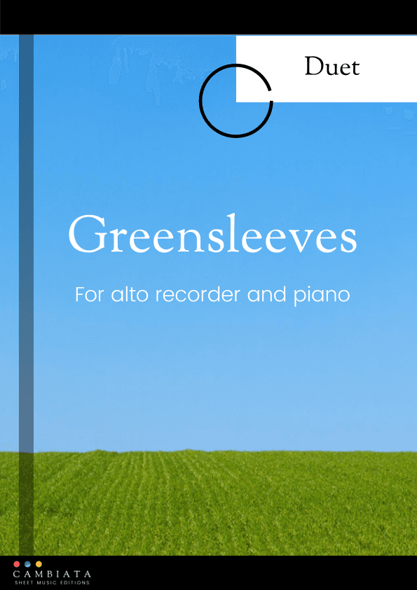 Greensleeves - for solo recorder (Alto) and piano accompaniment (Easy) (arr. Levy Nunes)