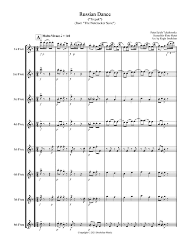 Russian Dance ("Trepak") (from "The Nutcracker Suite") (F) (Flute Octet) (arr. Regis Bookshar)