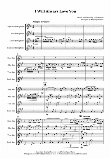 I Will Always Love You (arr. Kayleigh Huelin)