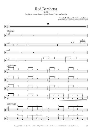 Red Barchetta (arr. Realsongbook)