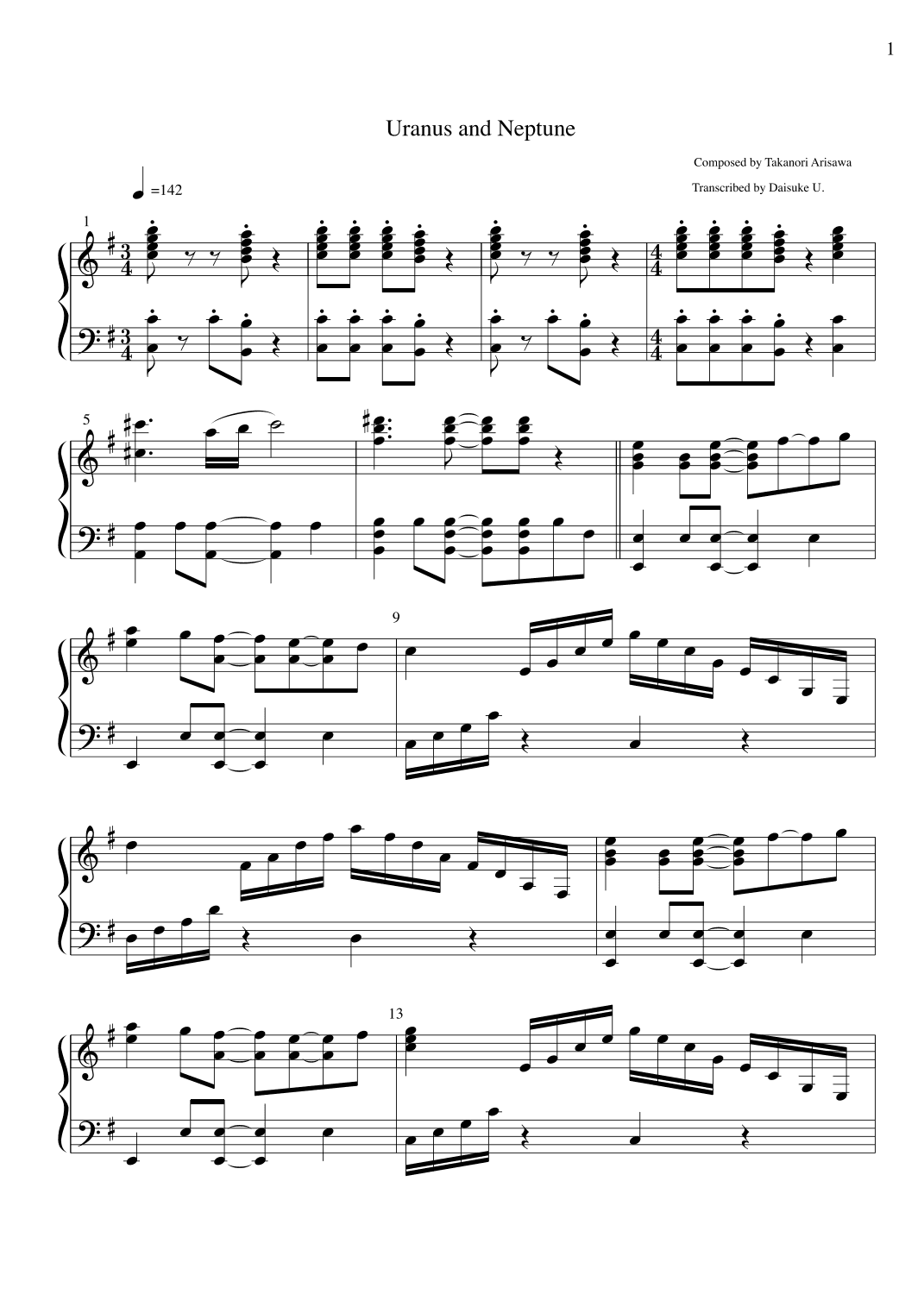 Uranus And Neptune (arr. Daisuke U.)