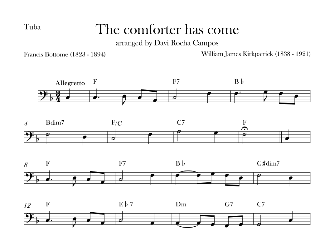The comforter has come (arr. Davi Rocha Campos)