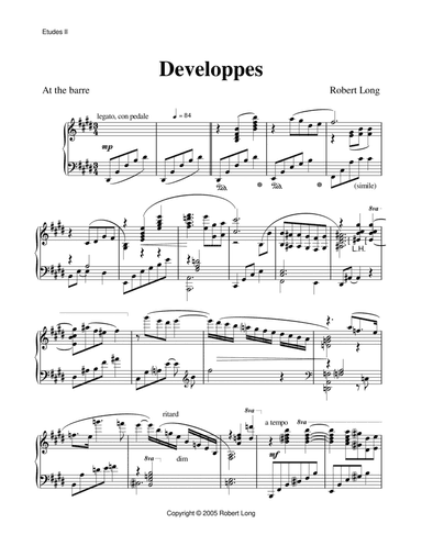 Ballet Piano Sheet Music: Developpes (barre) from Etudes II