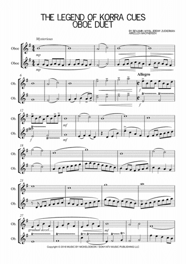 The Legend Of Korra Cues (arr. Ellen Macpherson)