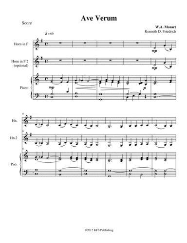 Mozart - Ave Verum (arr. Kenneth D. Friedrich)