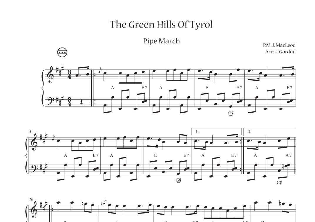 The Green Hills Of Tyrol (arr. Julia Gordon)