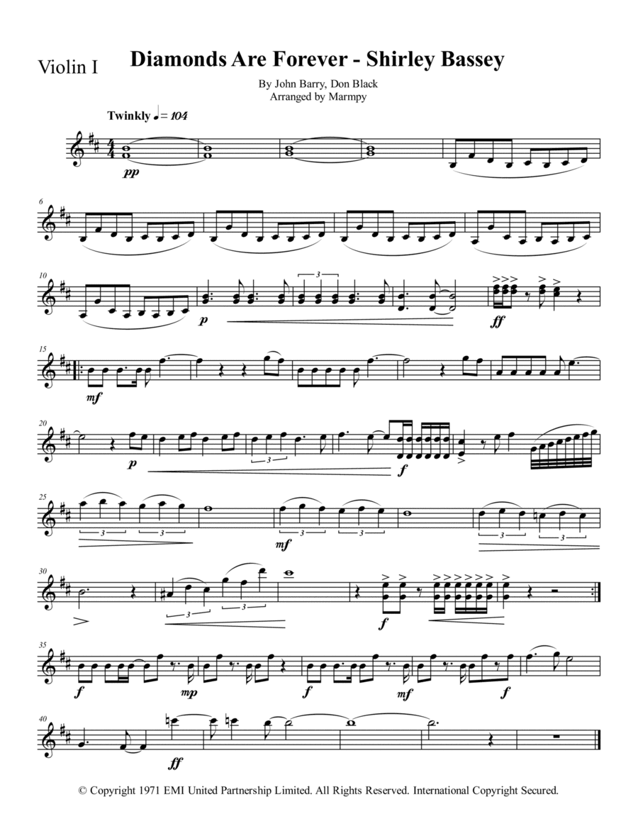 Diamonds Are Forever (arr. Marmpy)