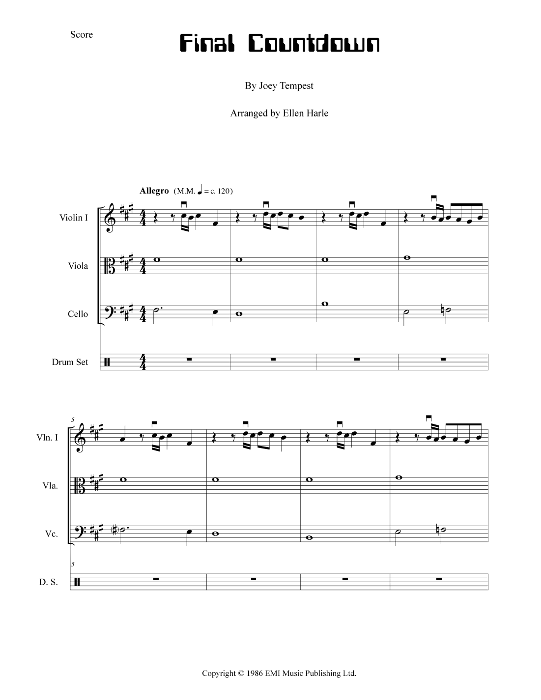 Final Countdown (arr. Ellen Harle)