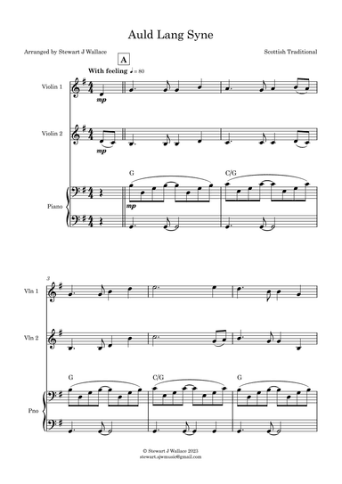Auld Lang Syne (arr. Stewart J Wallace)