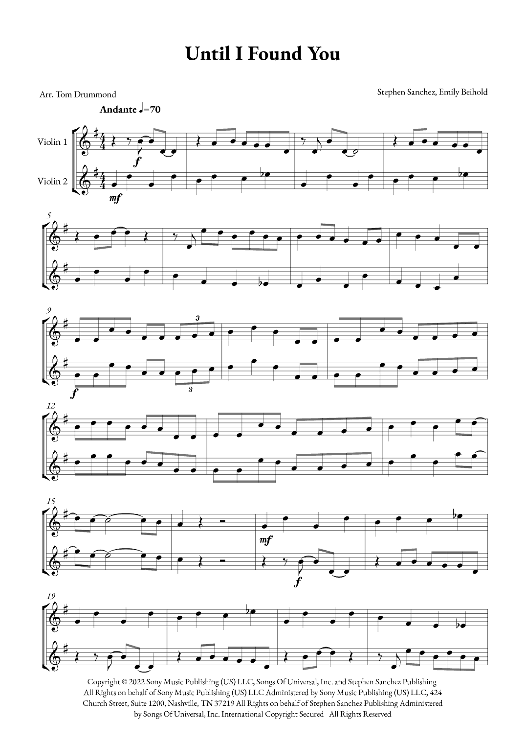 Until I Found You (arr. Tom Drummond)