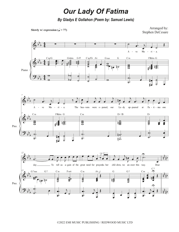 Our Lady Of Fatima (arr. Stephen DeCesare)
