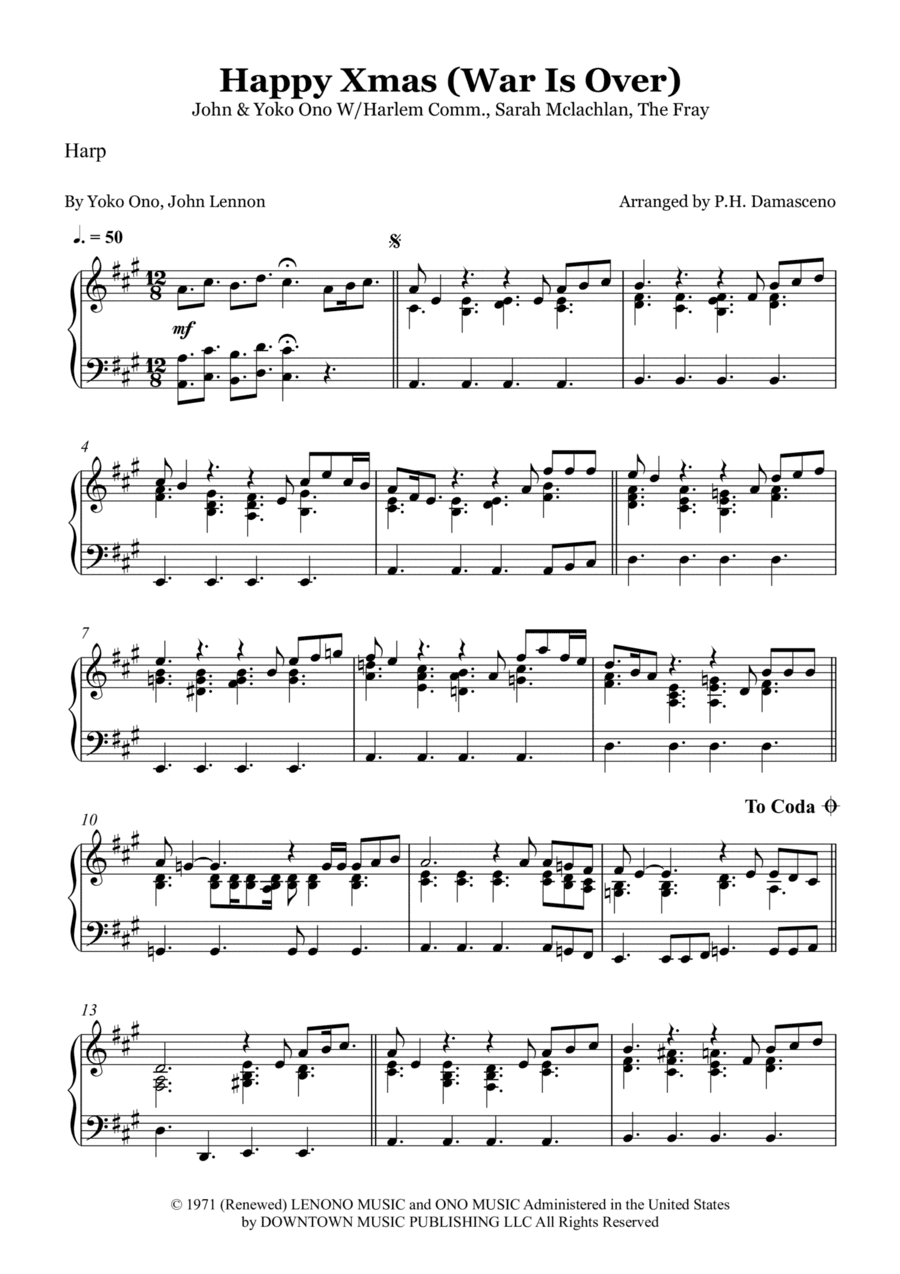 Happy Xmas (war Is Over) (arr. P.H. Damasceno)