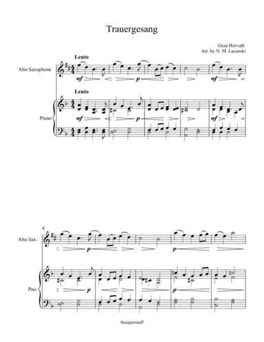 Trauergesang (arr. Nick Lacanski)