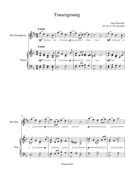 Trauergesang (arr. Nick Lacanski)