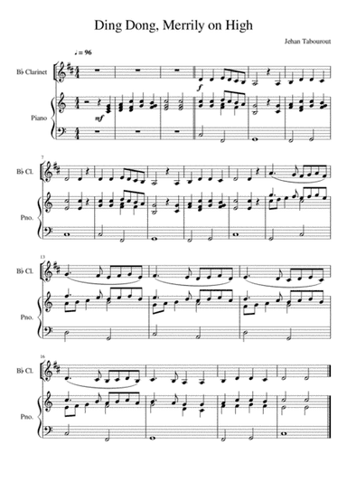 Ding Dong Merrily On High - Clarinet and Piano (arr. Kacie J. Rickells)