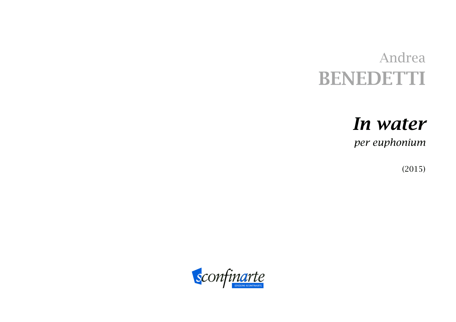 Andrea Benedetti: IN WATER (ES 866)