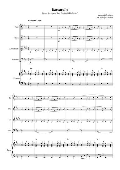 Barcarolle - Belle Nuit, O Nuit D'Amour (arr. Rodrigo Faleiros)