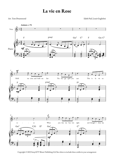 La Vie En Rose (arr. Tom Drummond)