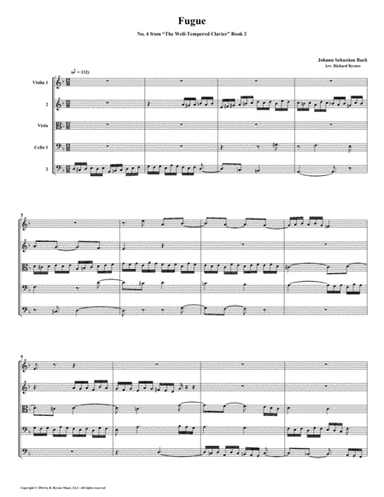 Fugue 04 from Well-Tempered Clavier, Book 2 (String Quintet) (arr. Richard Byrnes)
