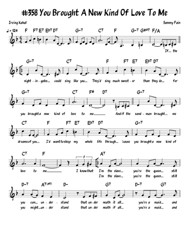 You Brought A New Kind Of Love To Me (arr. John Fries)