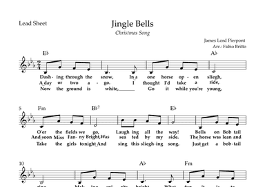 Jingle Bells (Christmas Song) Lead Sheet in Eb Major (arr. Fabio Britto)