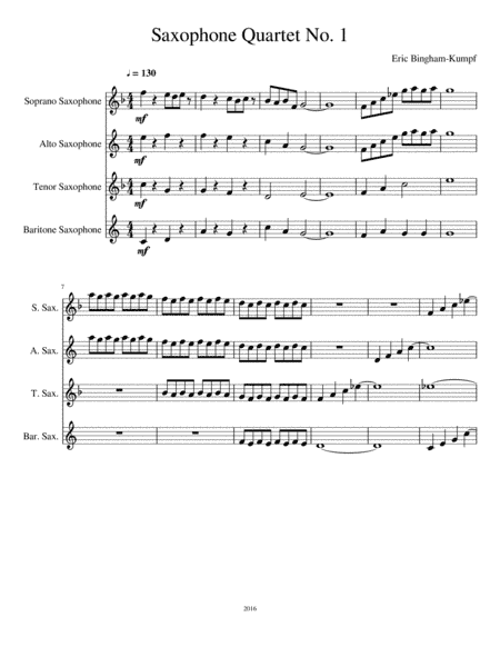 Saxophone Quartet No. 1-7