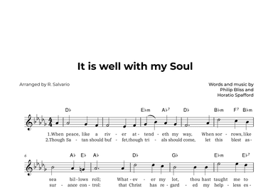 It is Well with My Soul (Key of D-Flat Major) (arr. R. Salvario)
