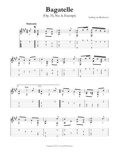 Bagatelle (Op. 33, No. 6) (arr. Mark Phillips)