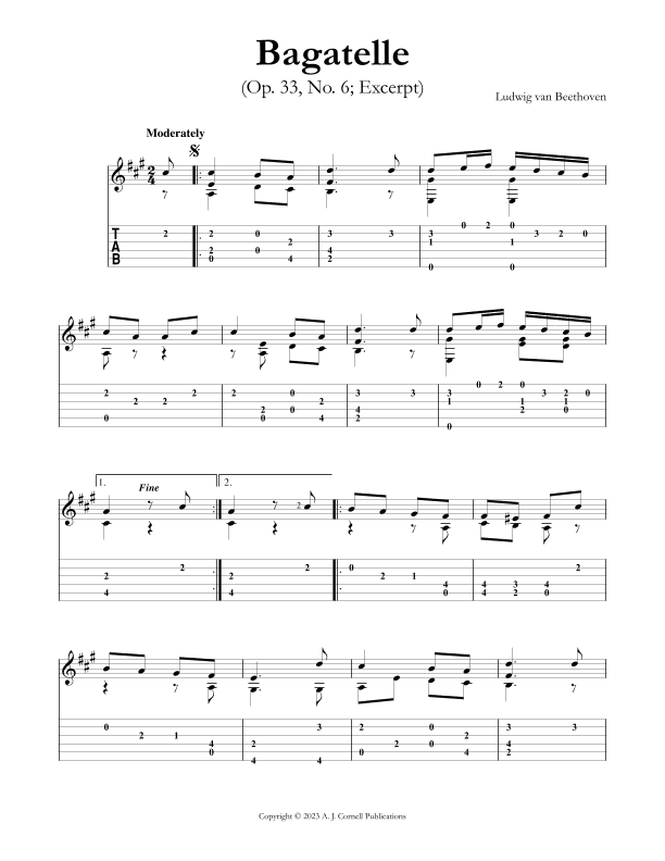Bagatelle (Op. 33, No. 6) (arr. Mark Phillips)
