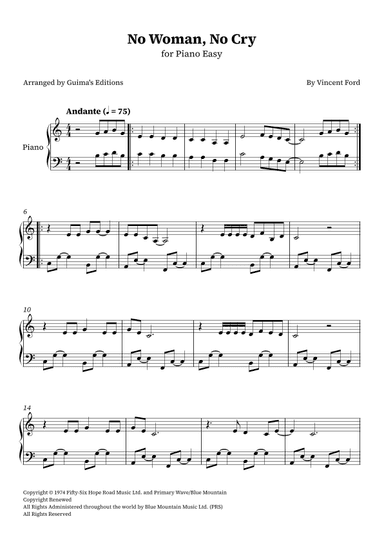 No Woman No Cry (arr. Guima's Editions)
