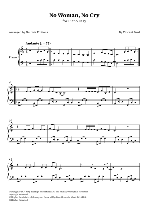 No Woman No Cry (arr. Guima's Editions)