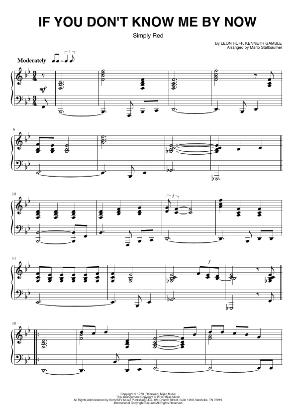 If You Don't Know Me By Now (arr. Mario Stallbaumer)