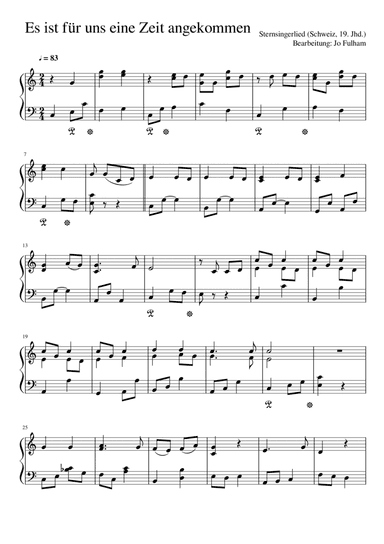 Es ist für uns eine Zeit angekommen (arr. Jo Fulham)