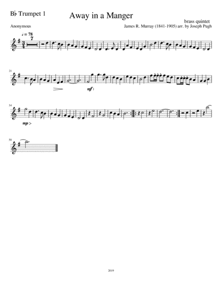 Away In A Manger (Brass Quintet) (arr. Joseph Pugh)