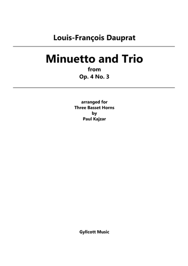 Minuetto and Trio (Three Basset Horns) (arr. Paul Kajzar)