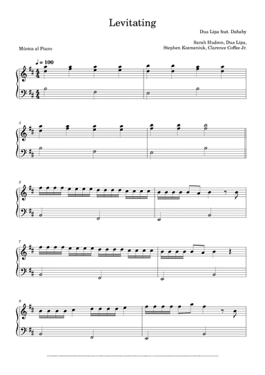 Levitating (arr. Música al Piano)