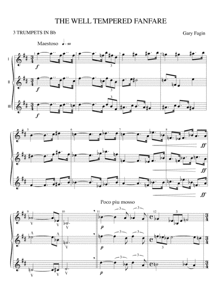 The Well Tempered Fanfare, for three trumpets in Bb