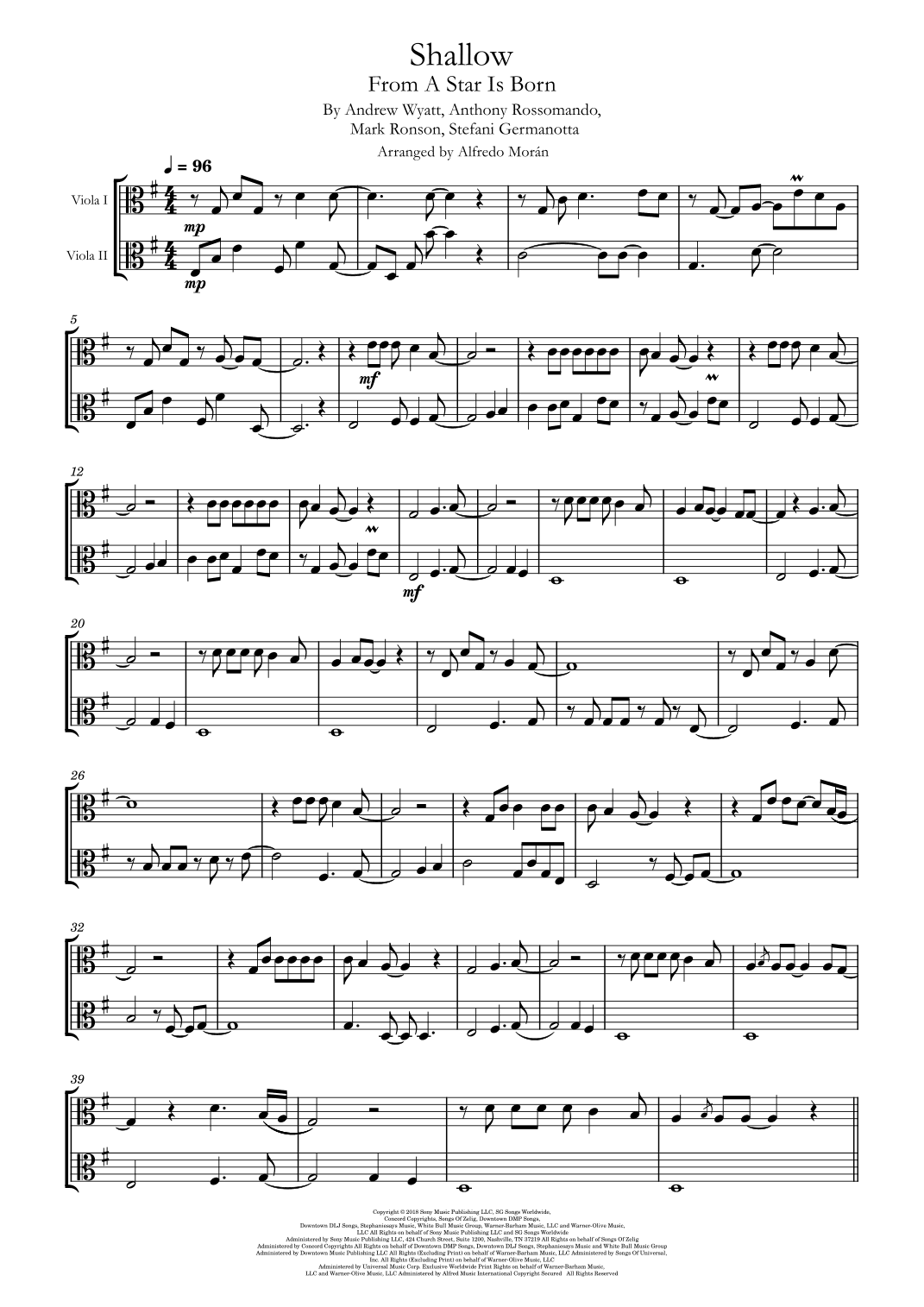 Shallow (arr. Alfredo Morán)